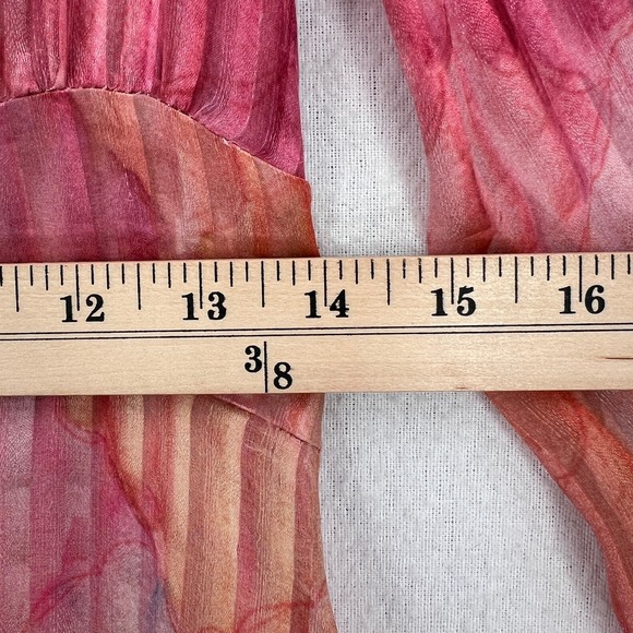 LOVESHACKFANCY Meridian Dress Womens 4 Pink Watercolor Print Long Sleeve NWT - Picture 14 of 16
